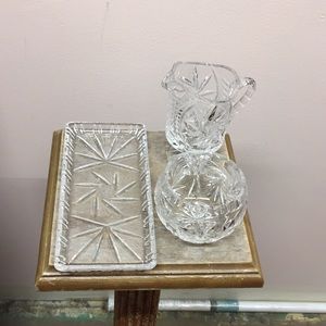 Pinwheel Crystal Sugar & Creamer Set